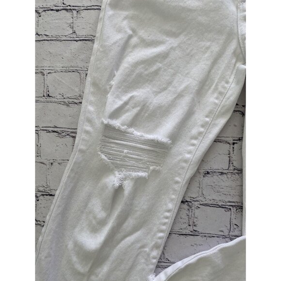 Vintage 1990s Sincerely Jules High Rise Kick Bell Crop Mom White Jeans Sz 30/24 - Picture 4 of 15